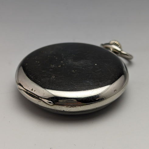 circa 1939 vintage omega pocket watch silver plated open face working fine